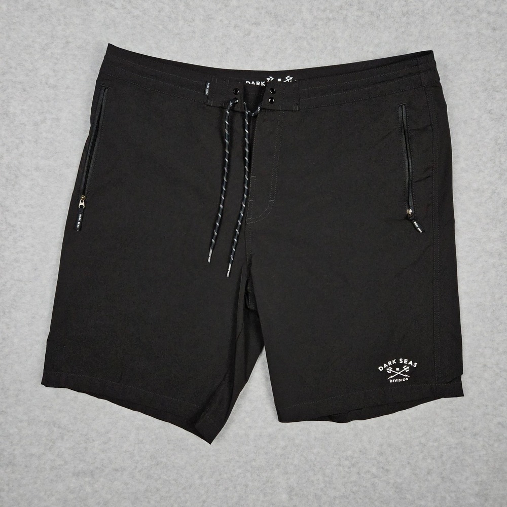 Dark Seas Division Mens 38 Black Board Shorts Swim Trunks Surf Skate Heavyweight